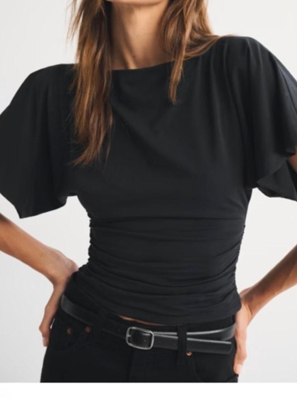 Abercrombie & Fitch Flutter Sleeve Slash Top - Picture 4 of 4